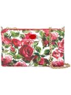Dolce & Gabbana Floral Printed Clutch, Women's, Green, Cotton/polyester/polyurethane