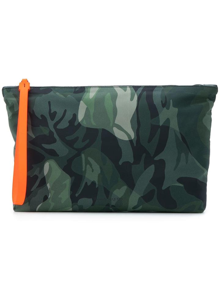 Alexander Mcqueen Camouflage Print Clutch - Green