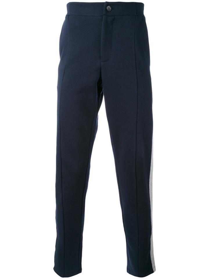 Paolo Pecora - Side Stripe Trousers - Men - Cotton - M, Blue, Cotton