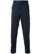 Paolo Pecora - Side Stripe Trousers - Men - Cotton - M, Blue, Cotton