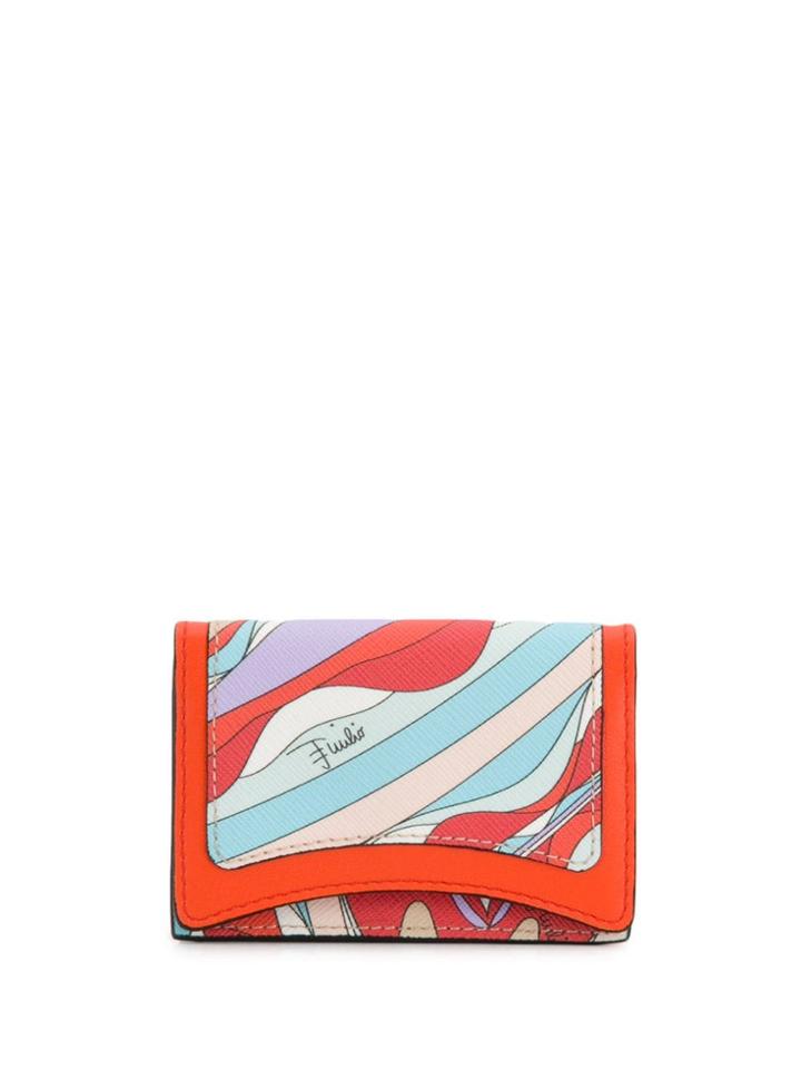 Emilio Pucci Burle Print Foldover Cardholder - Orange