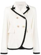 Stefano Mortari Two-tone Double-breasted Blazer - White
