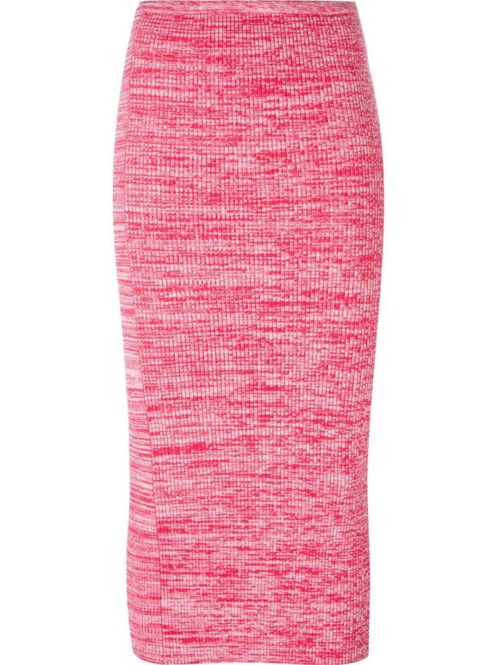 No21 Ribbed Knit Skirt, Women's, Size: 40, Pink/purple, Cotton/polyamide