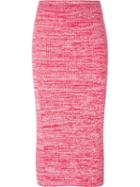 No21 Ribbed Knit Skirt, Women's, Size: 40, Pink/purple, Cotton/polyamide