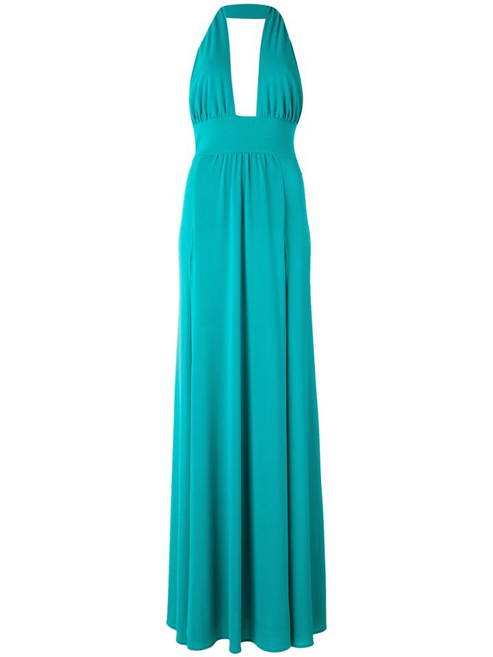 Marco Bologna Plunge Slit Gown, Women's, Size: 44, Green, Polyester/spandex/elastane