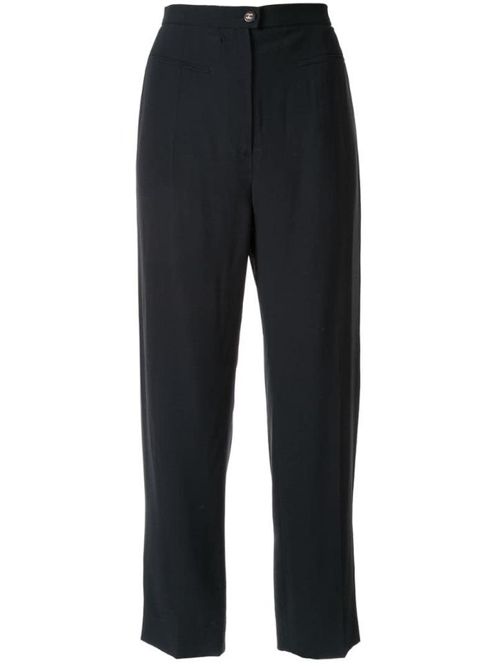 Chanel Pre-owned Cropped Tailored Trousers - Blue