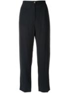 Chanel Pre-owned Cropped Tailored Trousers - Blue