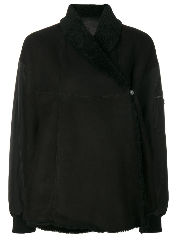 Drome Lined Asymmetric Coat - Black