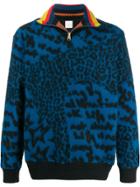 Paul Smith Leopard Textured Jumper - Blue