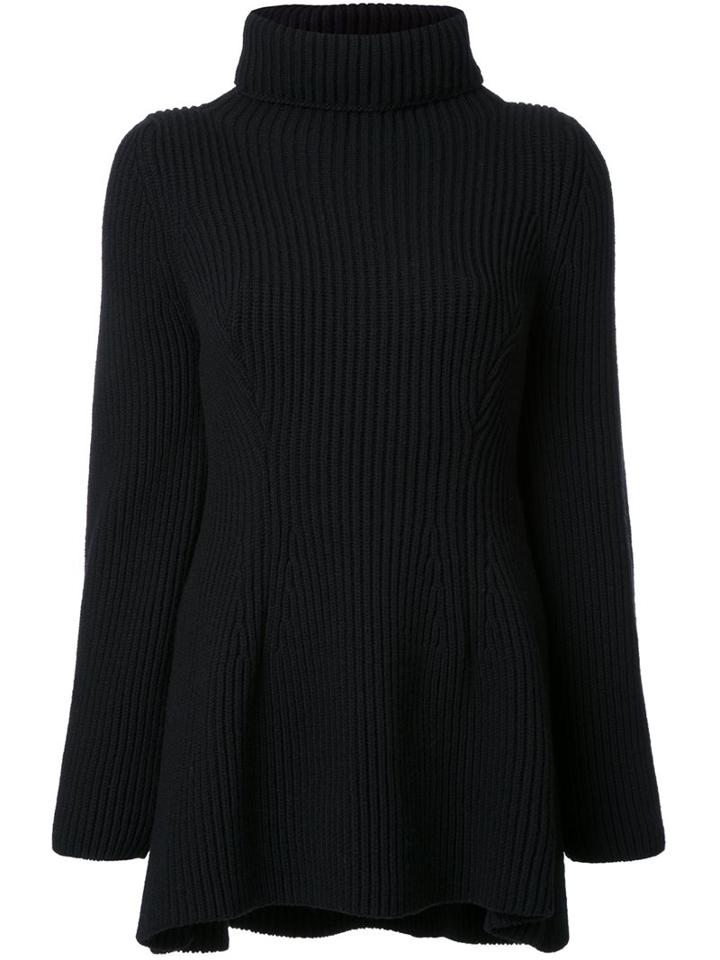 Nehera Ribbed Turtleneck Jumper, Women's, Size: Small, Black, Wool
