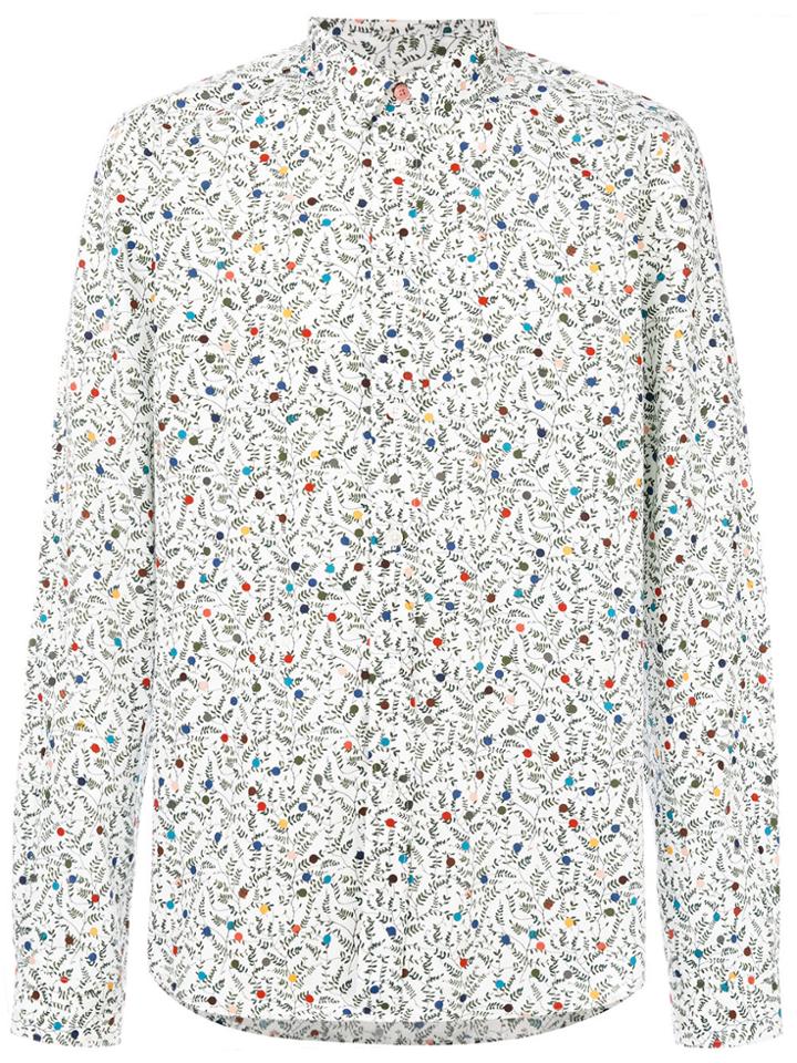 Ps By Paul Smith Foliage Print Long Sleeve Shirt - White