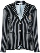 Veronica Beard - Patch Striped Blazer - Women - Cotton - 8, Black, Cotton