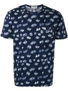Ymc Patterned T-shirt, Men's, Size: Large, Blue, Cotton