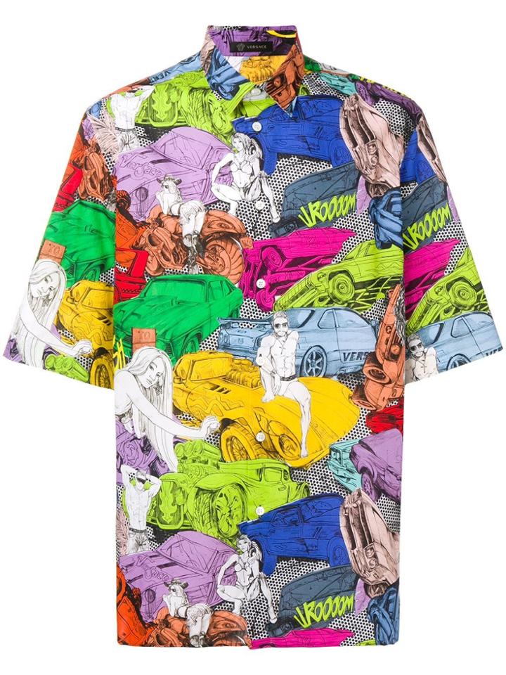 Versace Car Print Shirt - Green