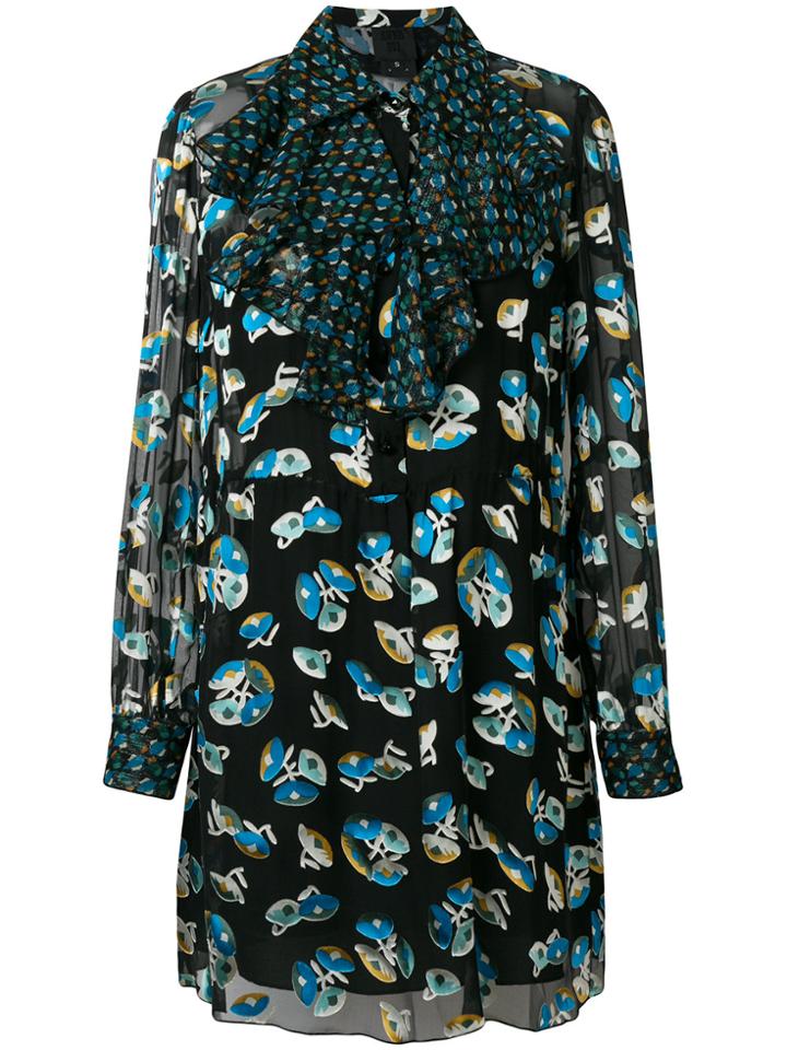 Anna Sui Floral Pattern Dress - Black