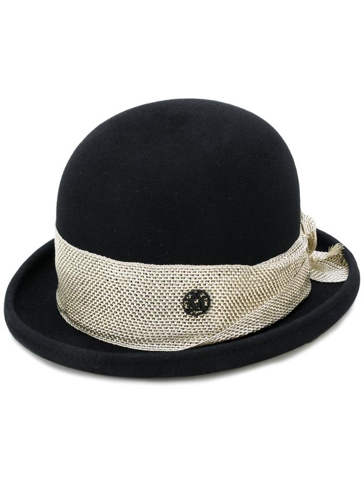 Maison Michel Contrast Layer Hat - Black