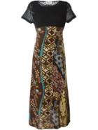 Kansai Yamamoto Vintage Printed Shortsleeved Dress, Women's, Size: Medium/large, Black