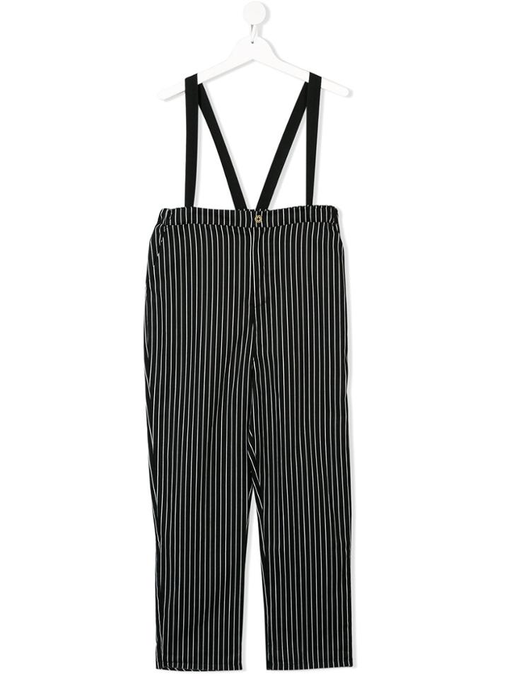 Little Creative Factory Kids Teen Striped Dungarees - Black