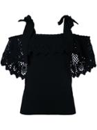Irene - Crochet Off-shoulder Blouse - Women - Cotton/nylon/polyester/rayon - 36, Black, Cotton/nylon/polyester/rayon