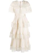 Self-portrait Tiered Midi Dress - White