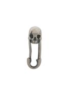 Northskull Oxidised Skull Safety Pin Earring - Silver