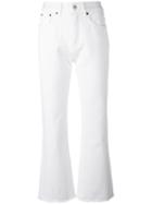 Mm6 Maison Margiela Cropped Flared Jeans, Women's, Size: 44, White, Cotton