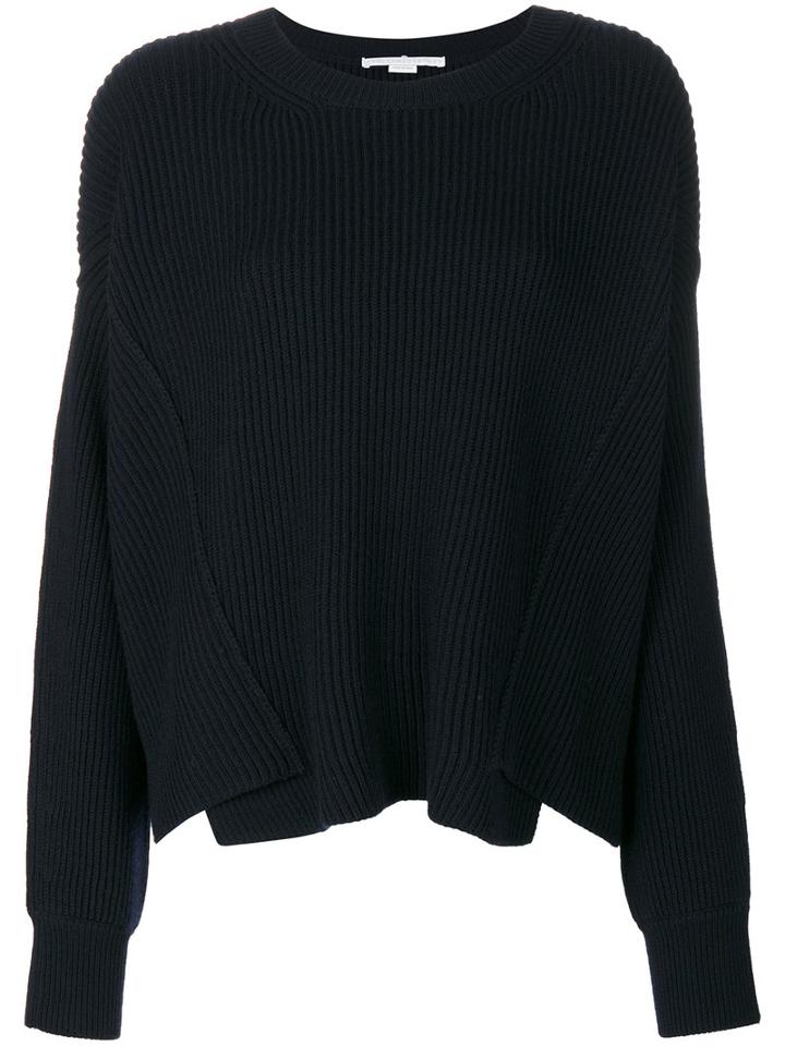 Stella Mccartney - Ribbed Jumper - Women - Wool - 42, Blue, Wool