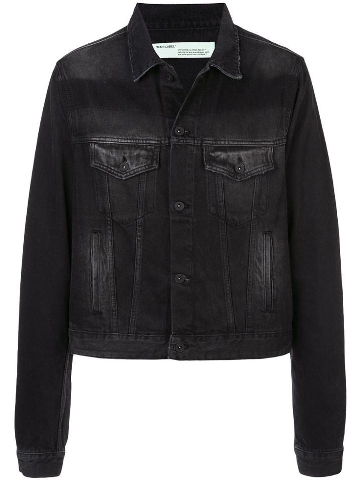 Off-white Back Print Denim Jacket - Black
