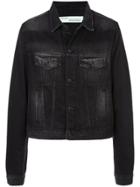 Off-white Back Print Denim Jacket - Black