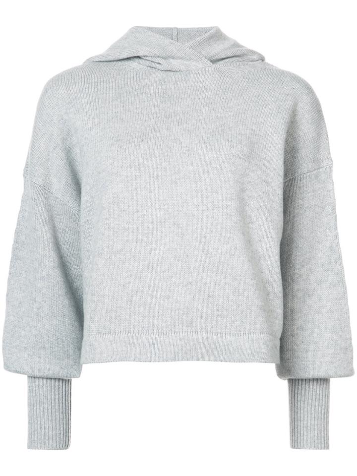 Tibi Bell-sleeve Hoodie - Grey