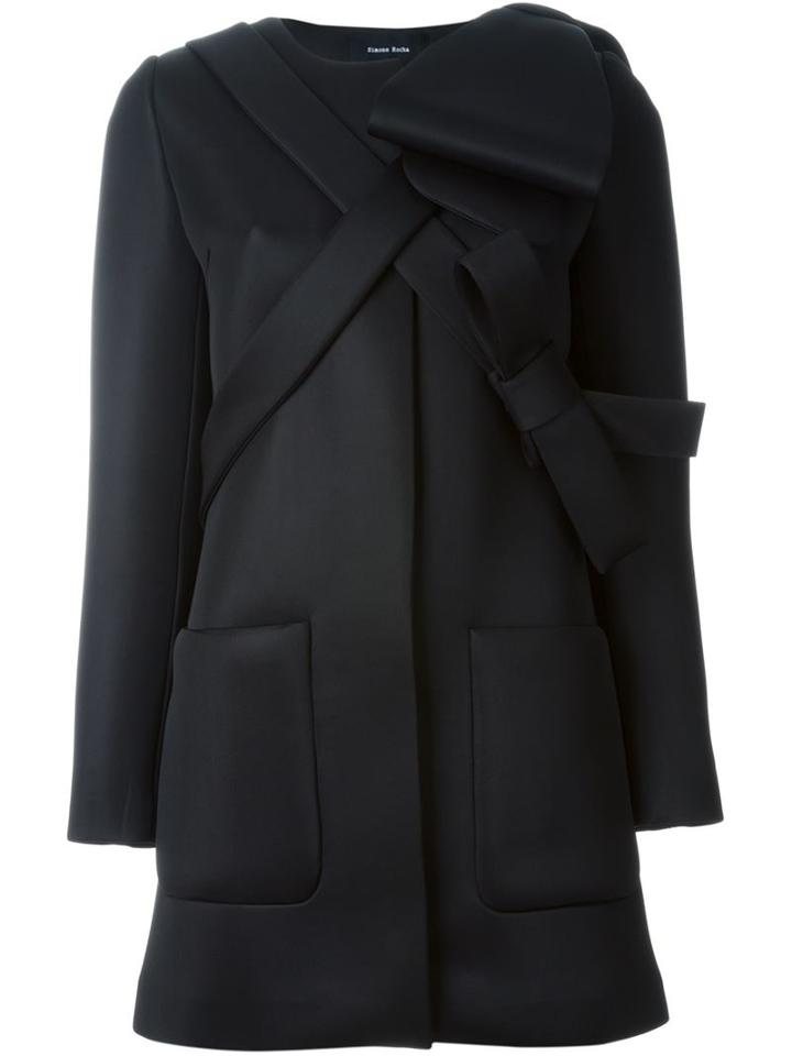 Simone Rocha Scuba Appliqué Coat, Women's, Size: 8, Black, Polyester