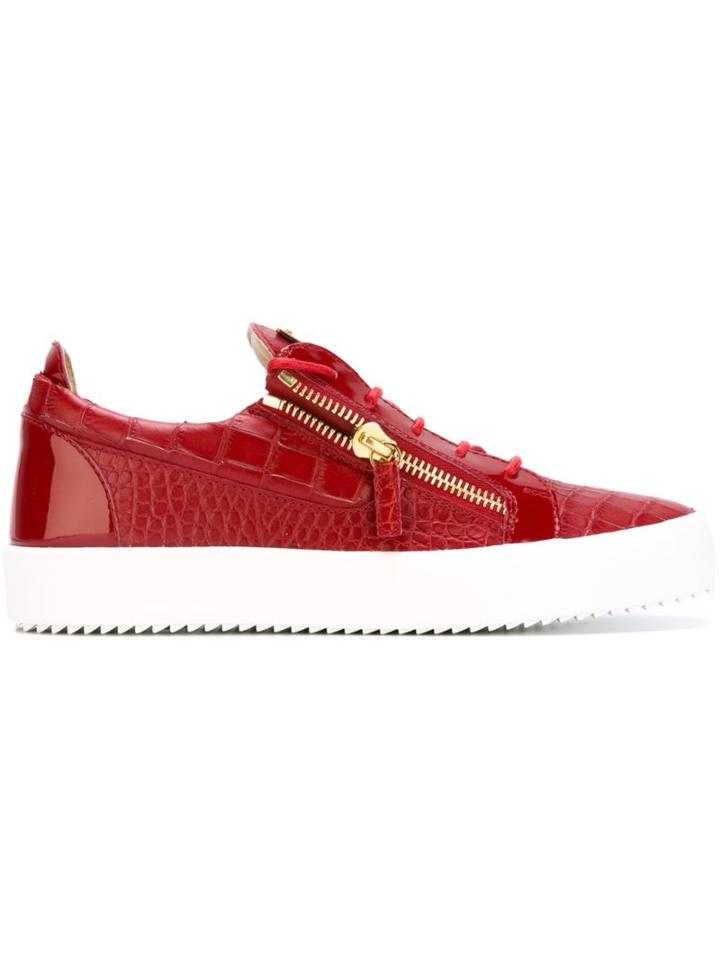 Giuseppe Zanotti Design Frankie Low-top Sneakers, Men's, Size: 42, Red, Leather/rubber