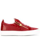 Giuseppe Zanotti Design Frankie Low-top Sneakers, Men's, Size: 42, Red, Leather/rubber