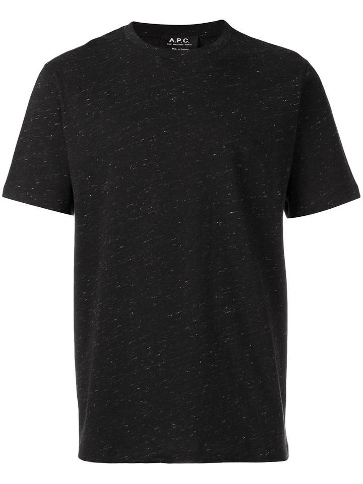 A.p.c. Fleck Detail T-shirt, Men's, Size: Medium, Black, Cotton/wool/other Fibers