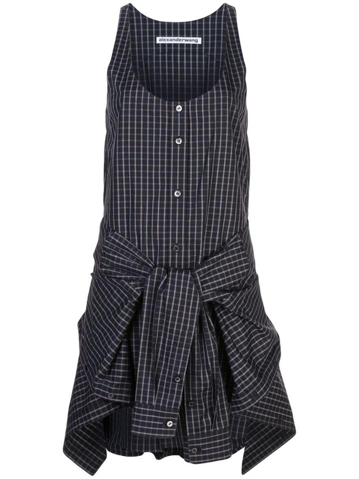 Alexander Wang Poplin Tie Waist Romper - Black