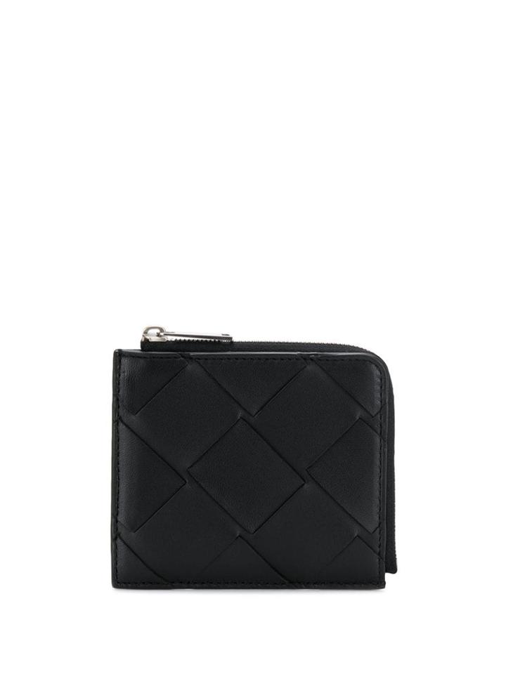 Bottega Veneta Intrecciato Zipped Wallet - Black
