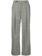 Hed Mayner Check Wide Leg Trousers - Black