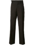 Maison Margiela Pinstripe Tailored Trousers, Men's, Size: 50, Brown, Wool