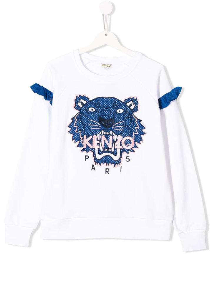 Kenzo Kids Teen Ruffle Details Sweatshirt - White