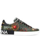 Dolce & Gabbana Leather Lace-up Trainers - Green