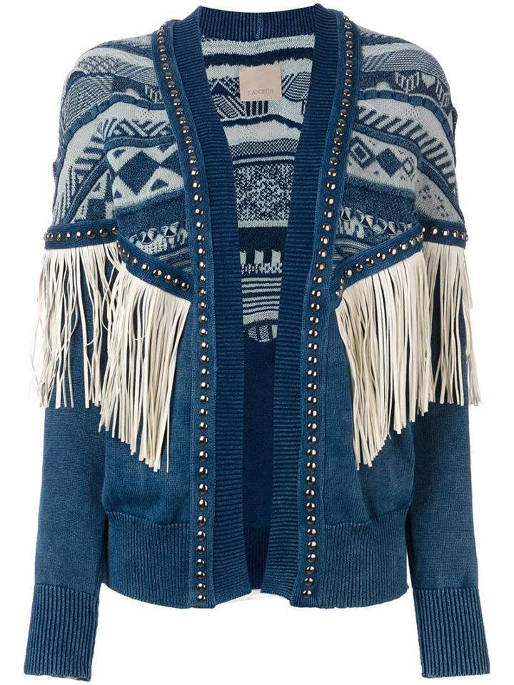 Laneus Fringed Cardigan