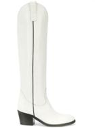 Via Roma 15 High Western Boots - White