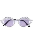 Gucci Eyewear Cat-eye Crystal Embellished Sunglasses - Metallic