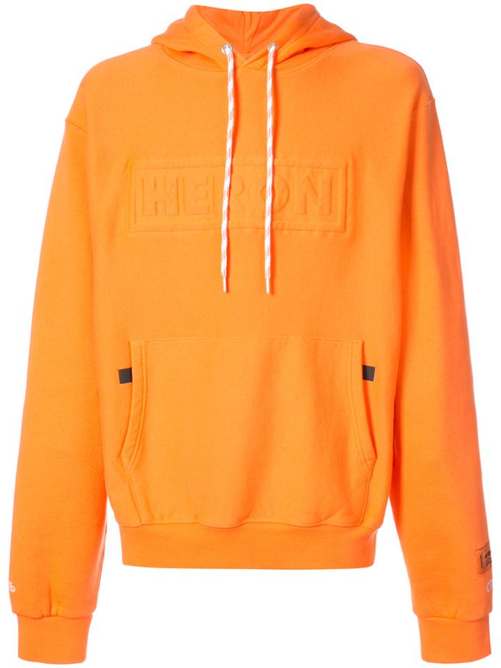 Heron Preston Logo Embroidered Hoodie - Yellow & Orange