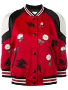 Coach - 'bobcat Rebels' Bomber Jacket - Women - Sheep Skin/shearling/polyamide/polyester - 4, Red, Sheep Skin/shearling/polyamide/polyester