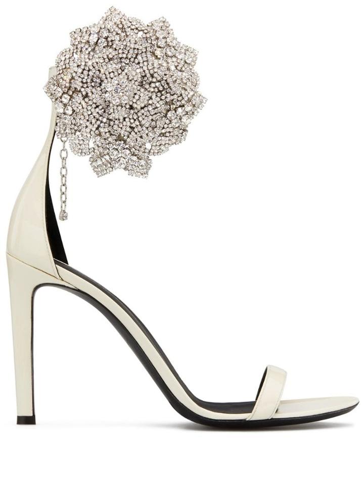 Giuseppe Zanotti Crystal Embellished Pumps - White