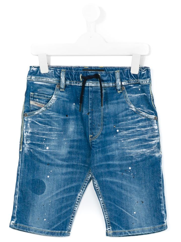 Diesel Kids - Krooley J Denim Shorts - Kids - Cotton/spandex/elastane - 4 Yrs, Toddler Boy's, Blue