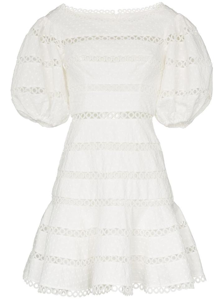 Zimmermann Bowie Contour Hailspot Dress - White
