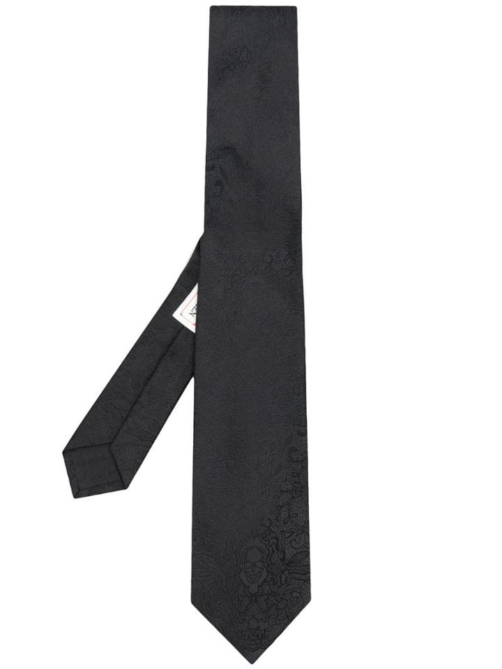 Alexander Mcqueen Jacquard Tie - Black
