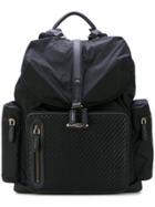 Ermenegildo Zegna Woven Detail Backpack - Black